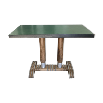 Art deco wood and metal bistro table