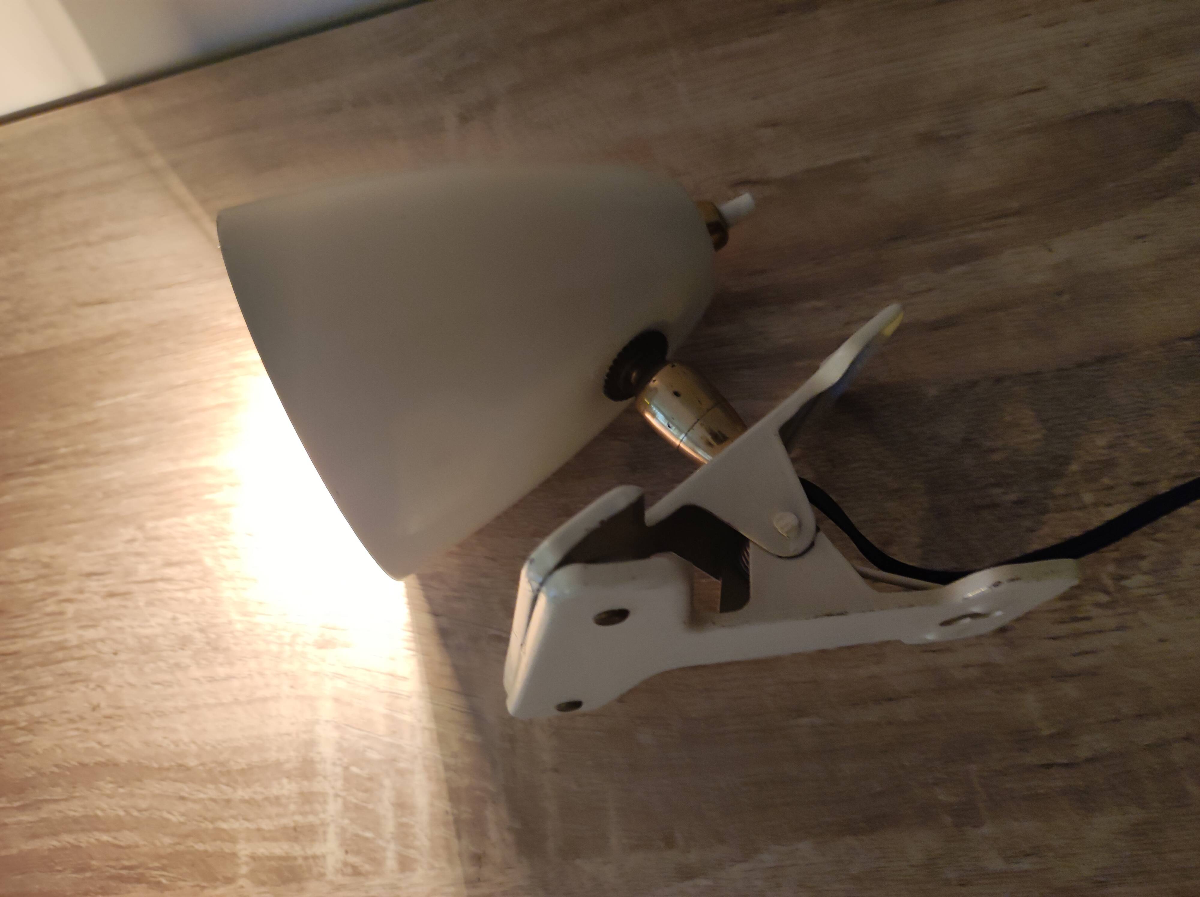 Lamp casserole reader lamp spot with ball joint clip brass vintage