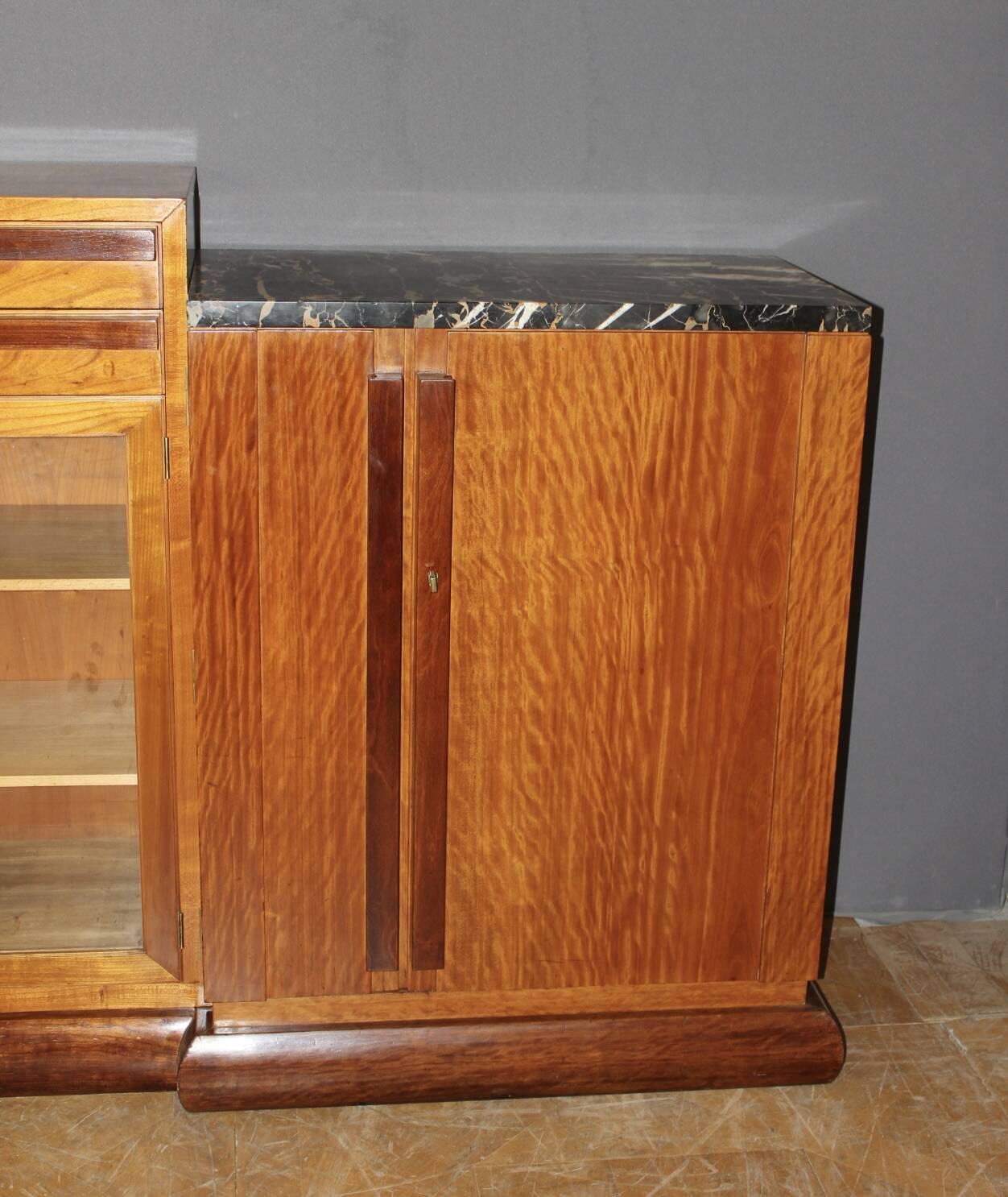 Art Deco mahogany enfilade, attributed to André Sornay around 1930.