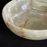 Large vintage hand-carved onyx bowl