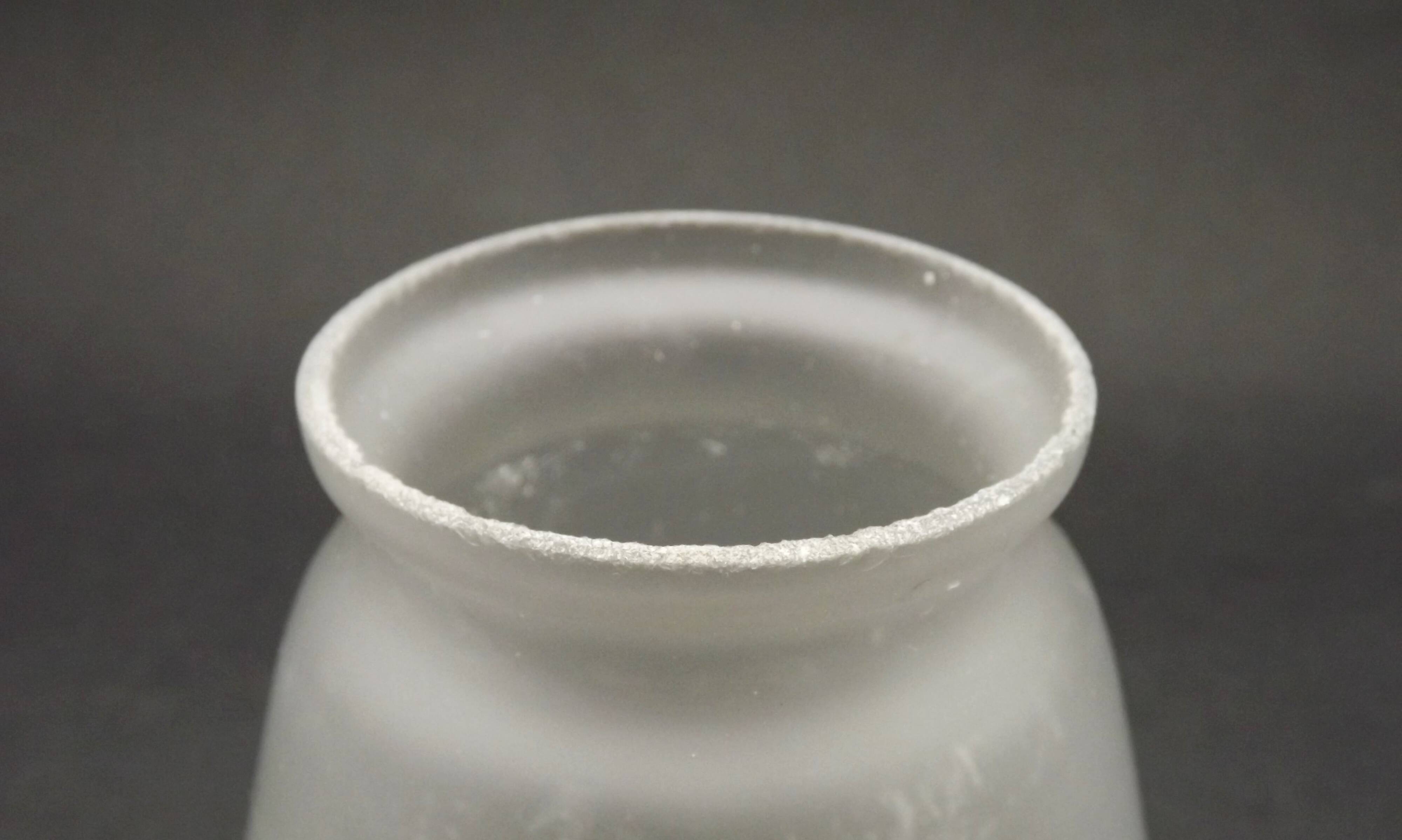 Set of 2 French Mid-Century Frilled White Glass Chandelier Shades