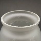 Set of 2 French Mid-Century Frilled White Glass Chandelier Shades