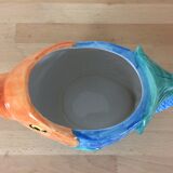 Pichet poisson zoomorphe barbotine