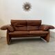 Vintage sofa 2 places leather camel design de sede ds-1023