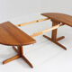 Vintage Danish round extendable dining table solid teak 1960s