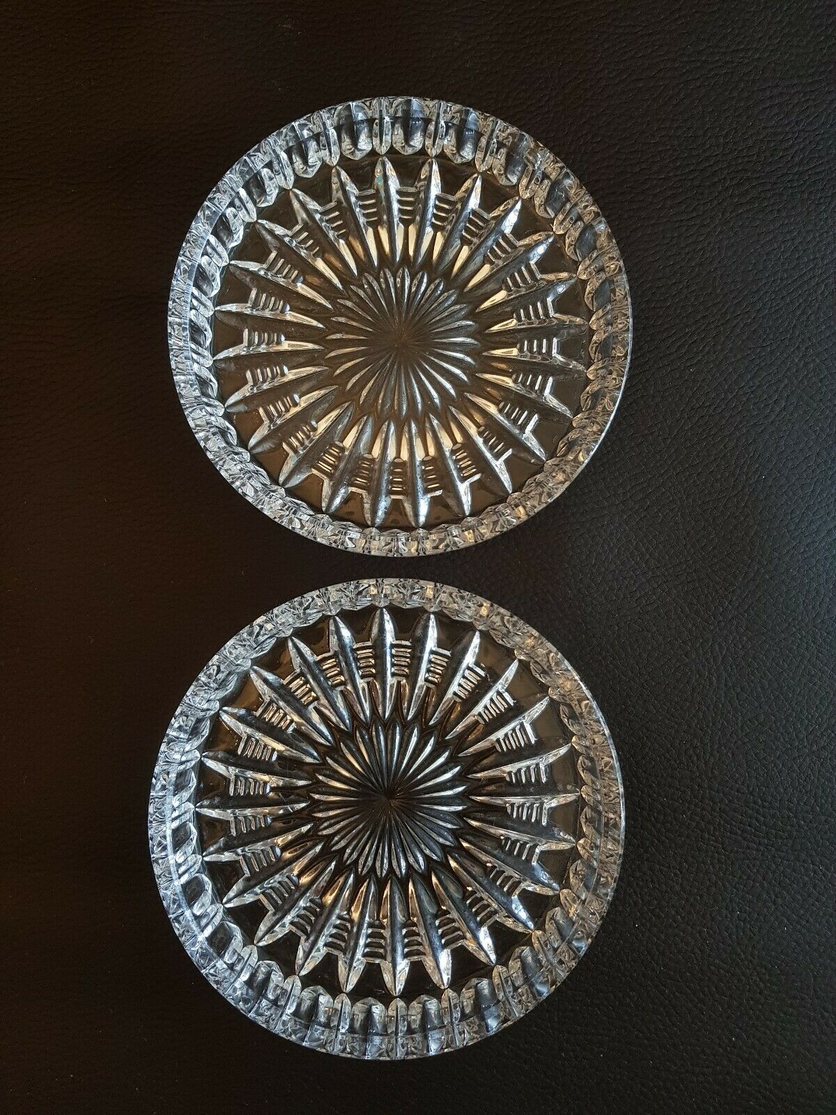 Lot de 2 sous coupes coupelles bijoux cristal dessous bouteille vide poche