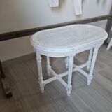 Small piano bench canné shabby chic style