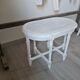 Banc de piano canné style shabby chic