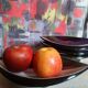 Four vintage Verceram ceramic dessert plates