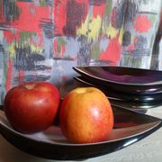 Four vintage Verceram ceramic dessert plates