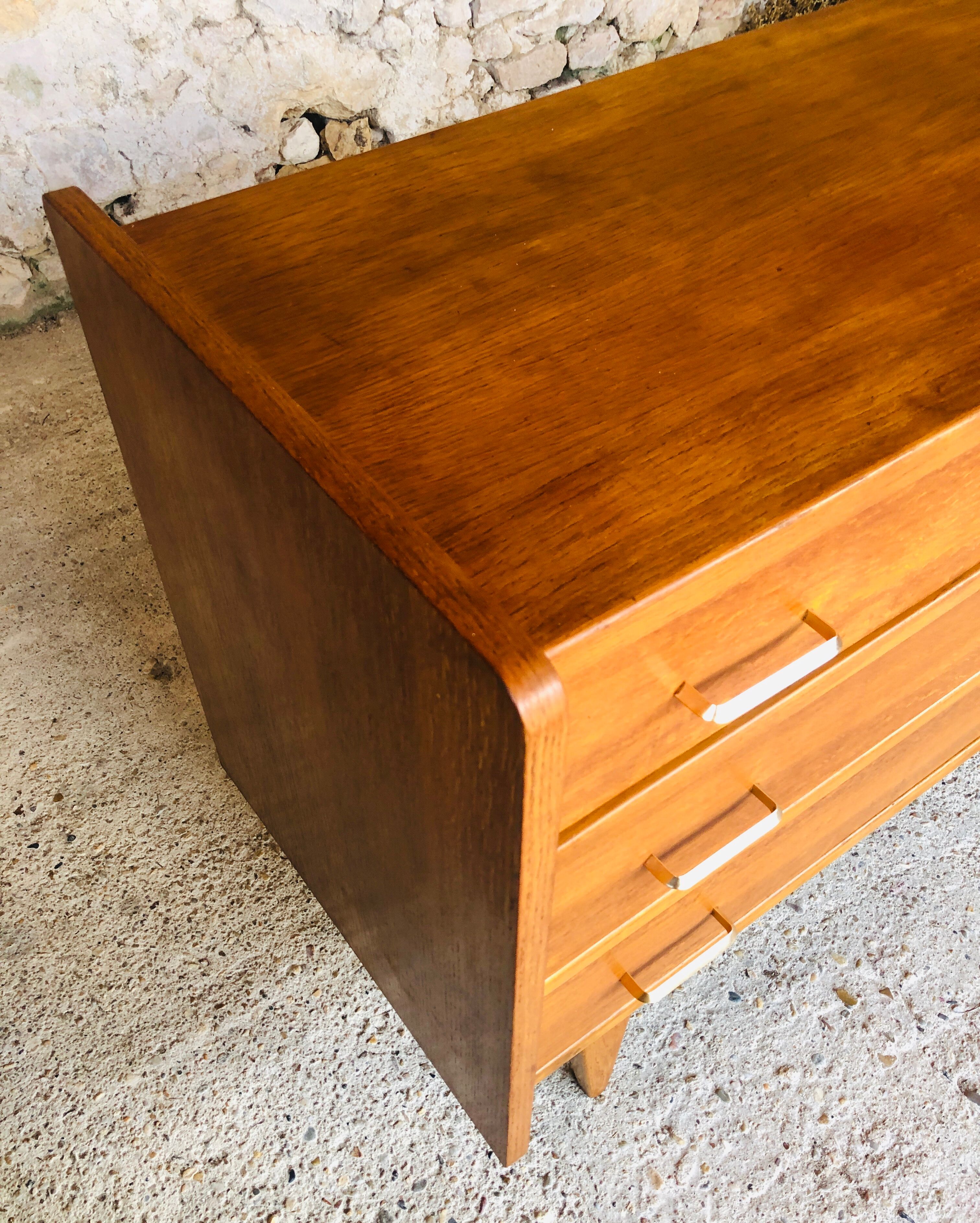 Oak chest of drawers, Scandinavian style, circa 60