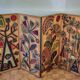Screen decorated with wool threads, “Huichol” art, Sofia Ribeira, 124 cm