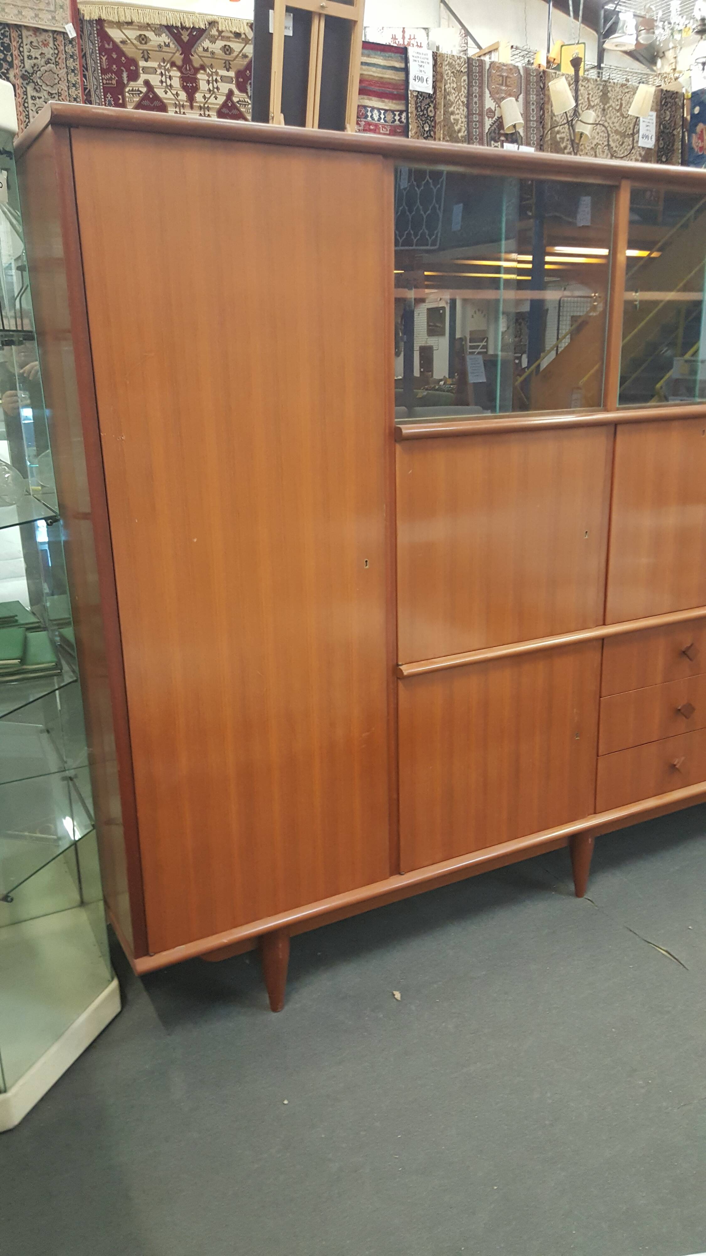 Libary by Gaston Poisson around 1950 teak