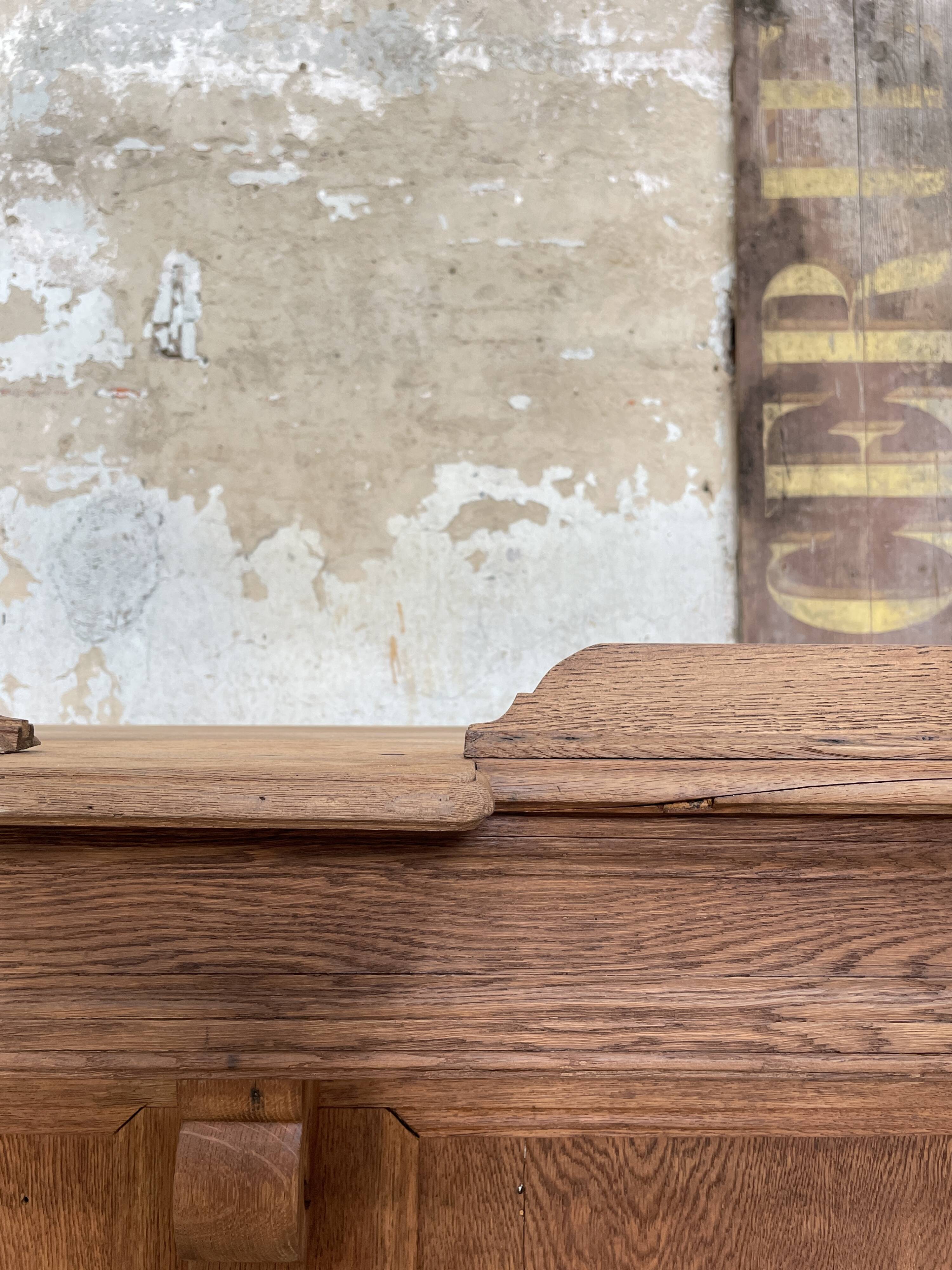 Solid oak box countertop, circa 1900.