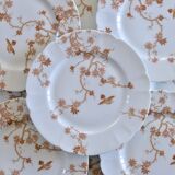 Antique Limoges Haviland porcelain dinner plates, bird decoration