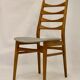 Set of 4 Scandinavian chairs year 50-60 restored anti-stain fabric gray cloud.