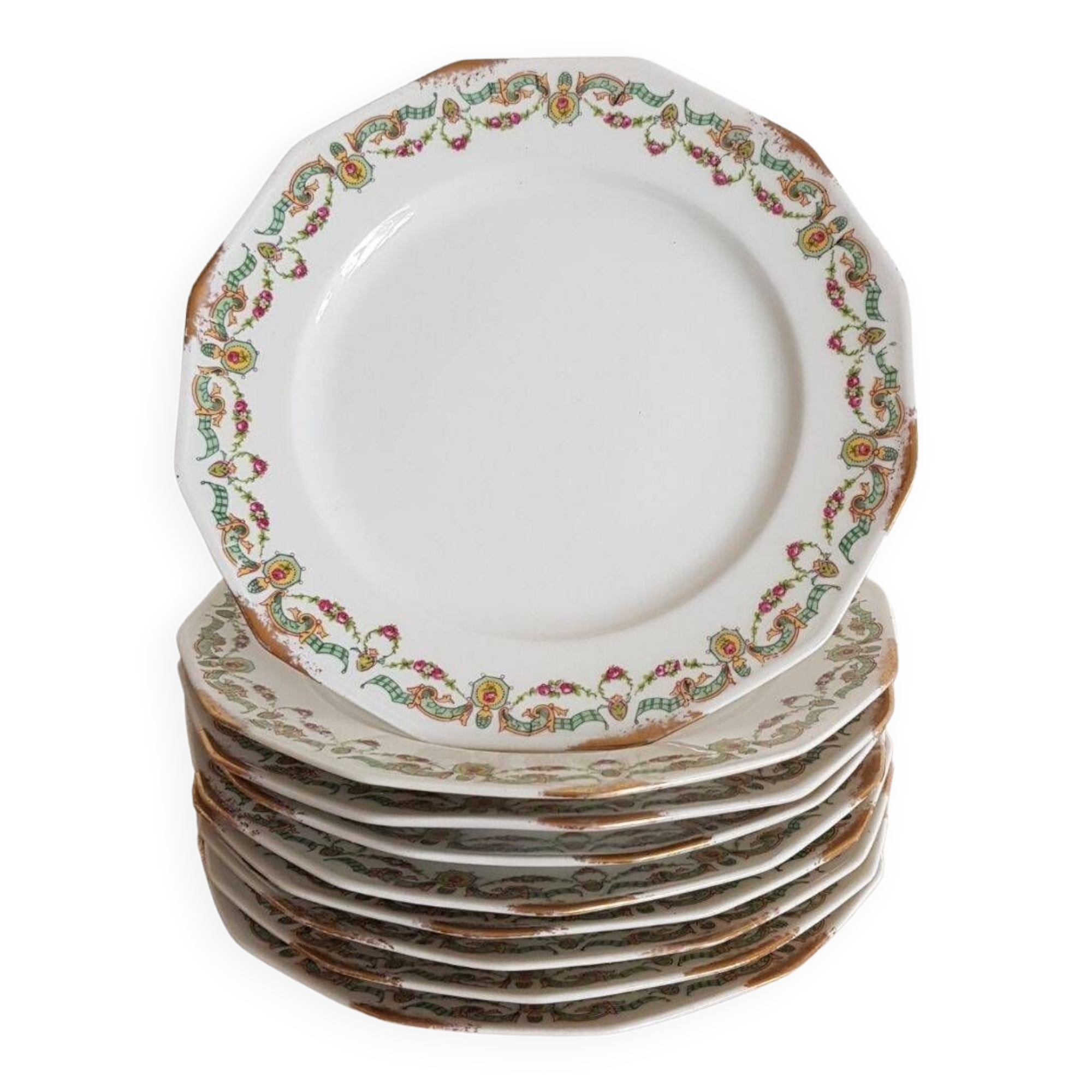 9 Limoge porcelain dessert plates