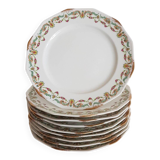 9 Assiettes à dessert porcelaine de limoge