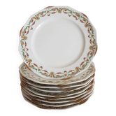 9 Limoge porcelain dessert plates