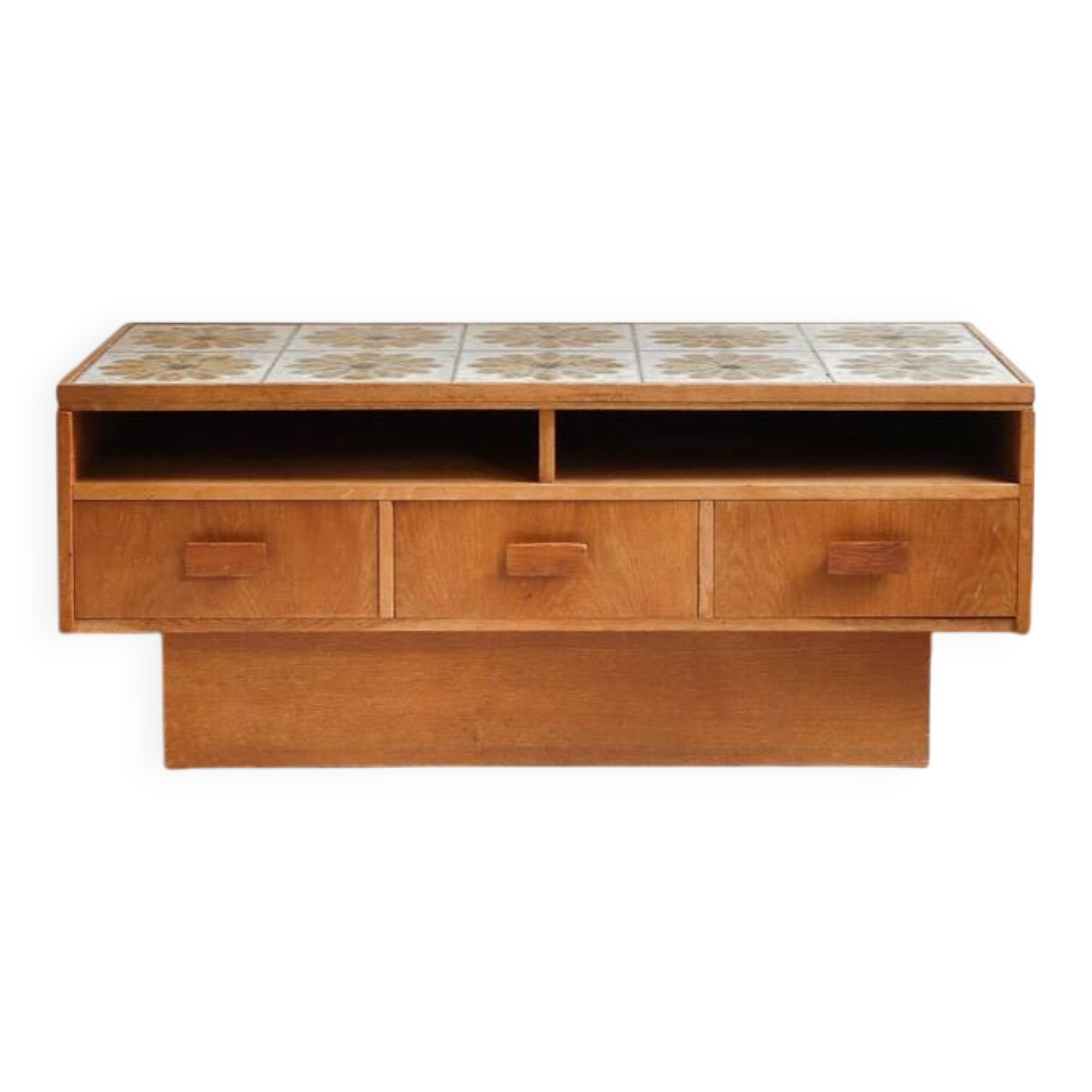 Vintage TV unit wood ceramic 1970s