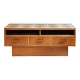 Vintage TV unit wood ceramic 1970s