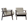 set of 2 Scandinavian armchairs reupholstered in wool, design 1970