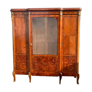 Bibliothèque trois portes en marqueterie XIX eme siècle