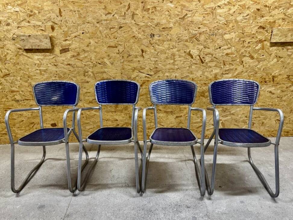 Set of 4 Gaston Viort armchair chairs