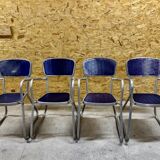 Set of 4 Gaston Viort armchair chairs
