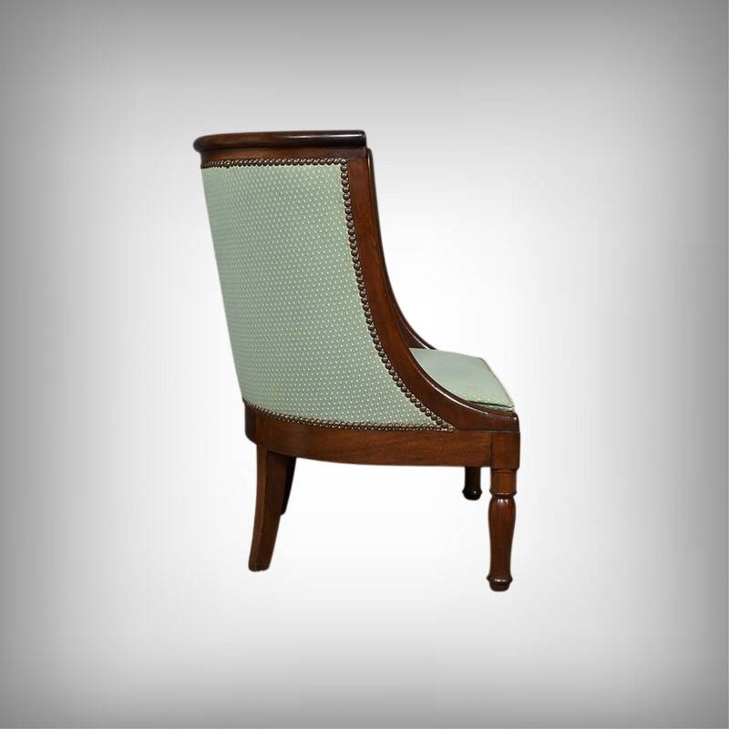 Mahogany Gondola Armchair, Empire Style – 19th Century