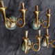 4 bronze. sconces hunting horns, trumpet musical instrument