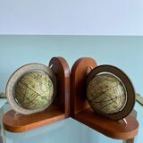 Vintage bookends globe world