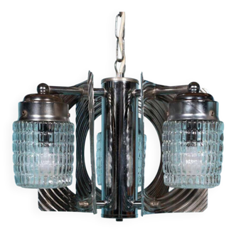 Vintage spatial chandelier, retro cascade suspension from the 60s/70s.