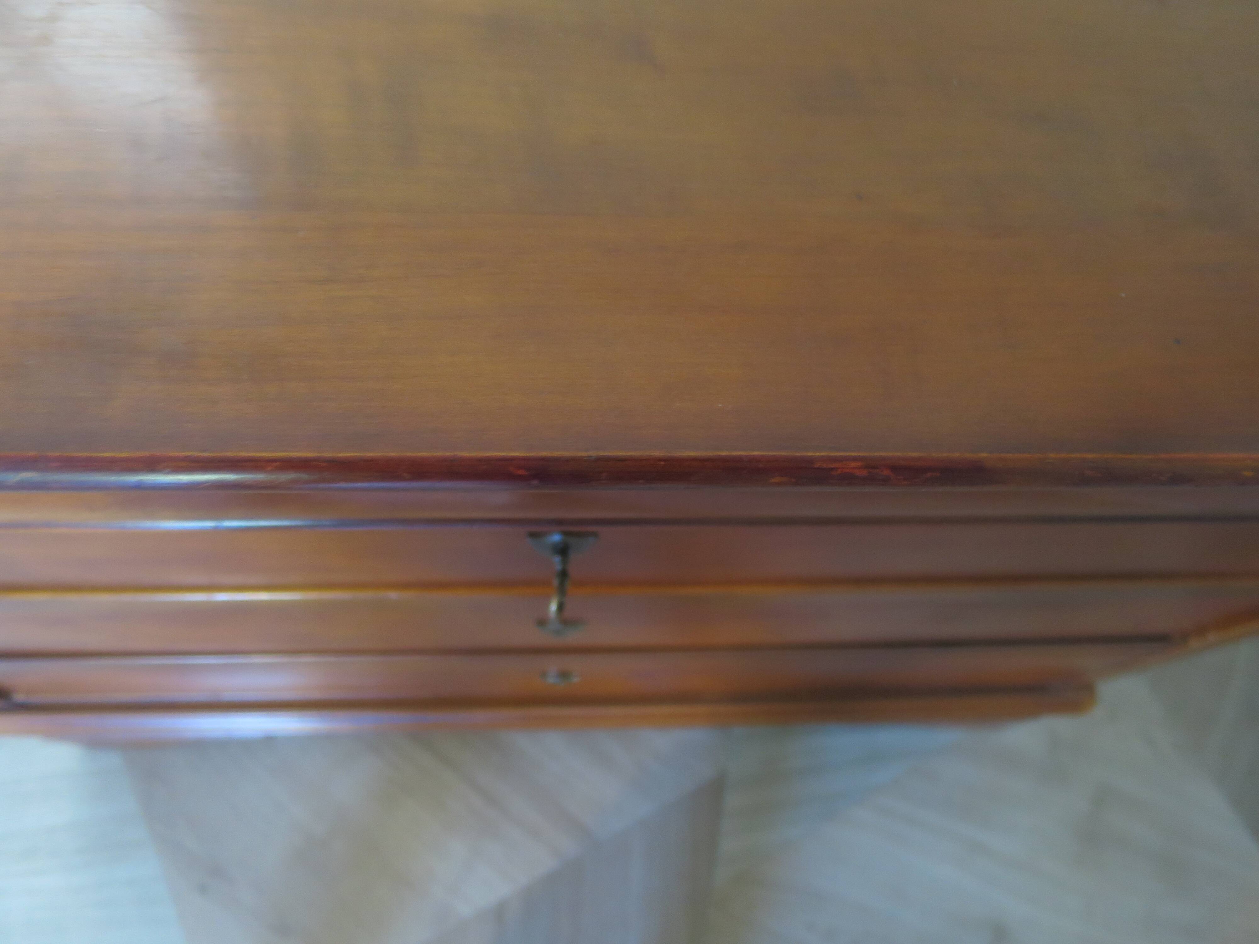 Beautiful Louis Philippe chest of drawers with 4 drawers - 3 locks - in cherry wood - 1980s