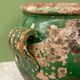 19th-century confit pot. Glazed green terracotta.