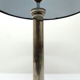 Neoclassical column lamp in silver metal 1960