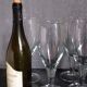 Six XXL blown glass stemmed glasses