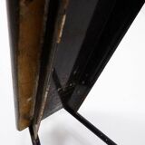 Banc en bois et métal tubulaire noir, 1950