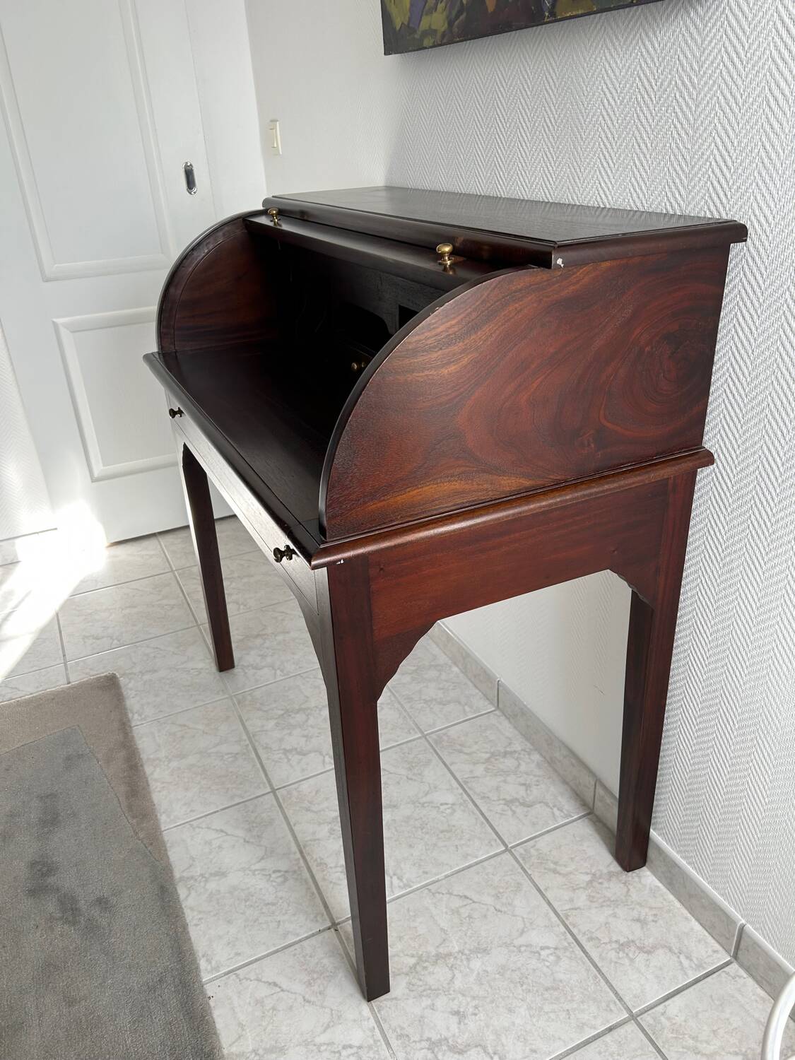 Mahogany cylinder secretary