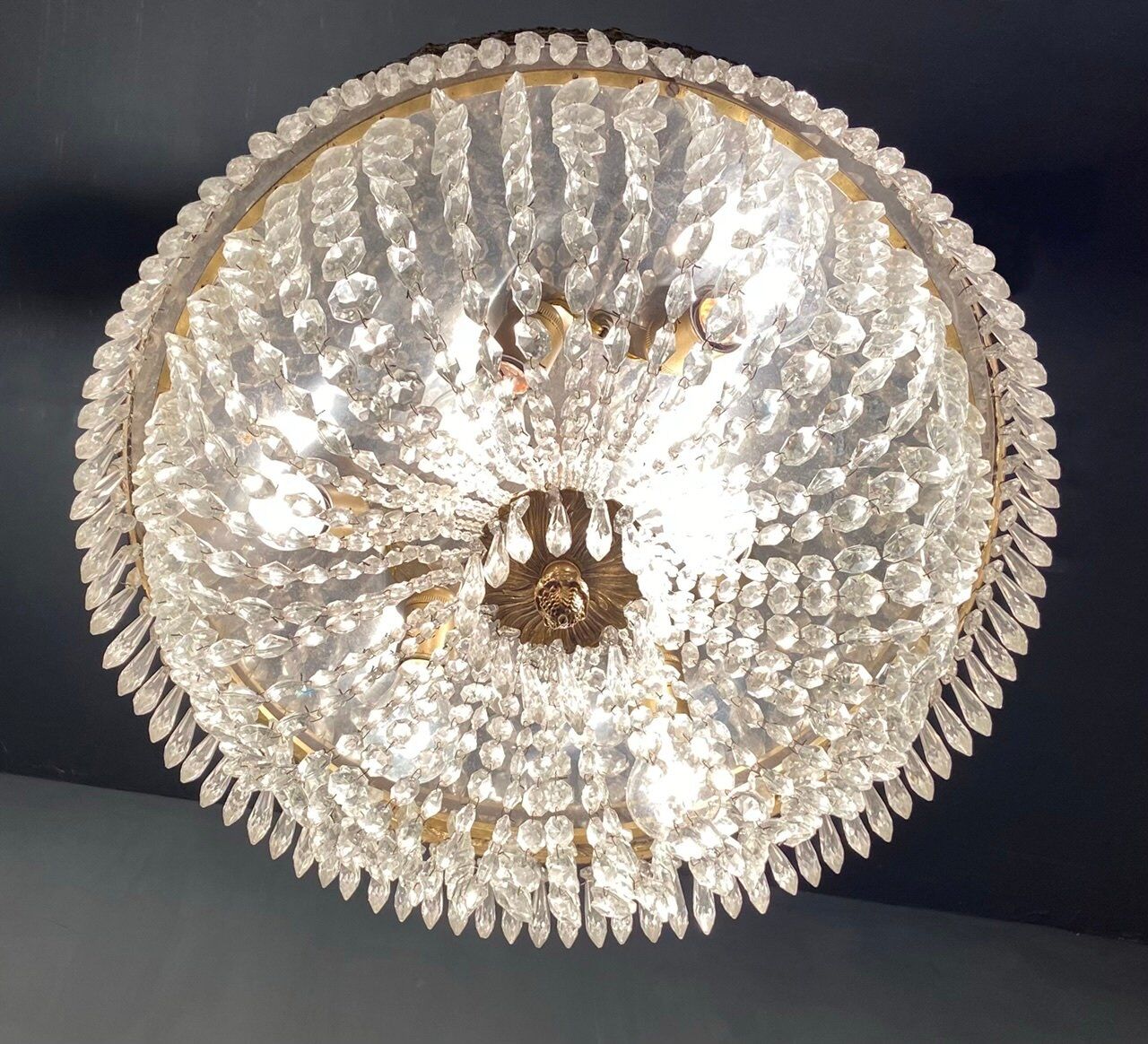 Vintage italian crystal ceiling light