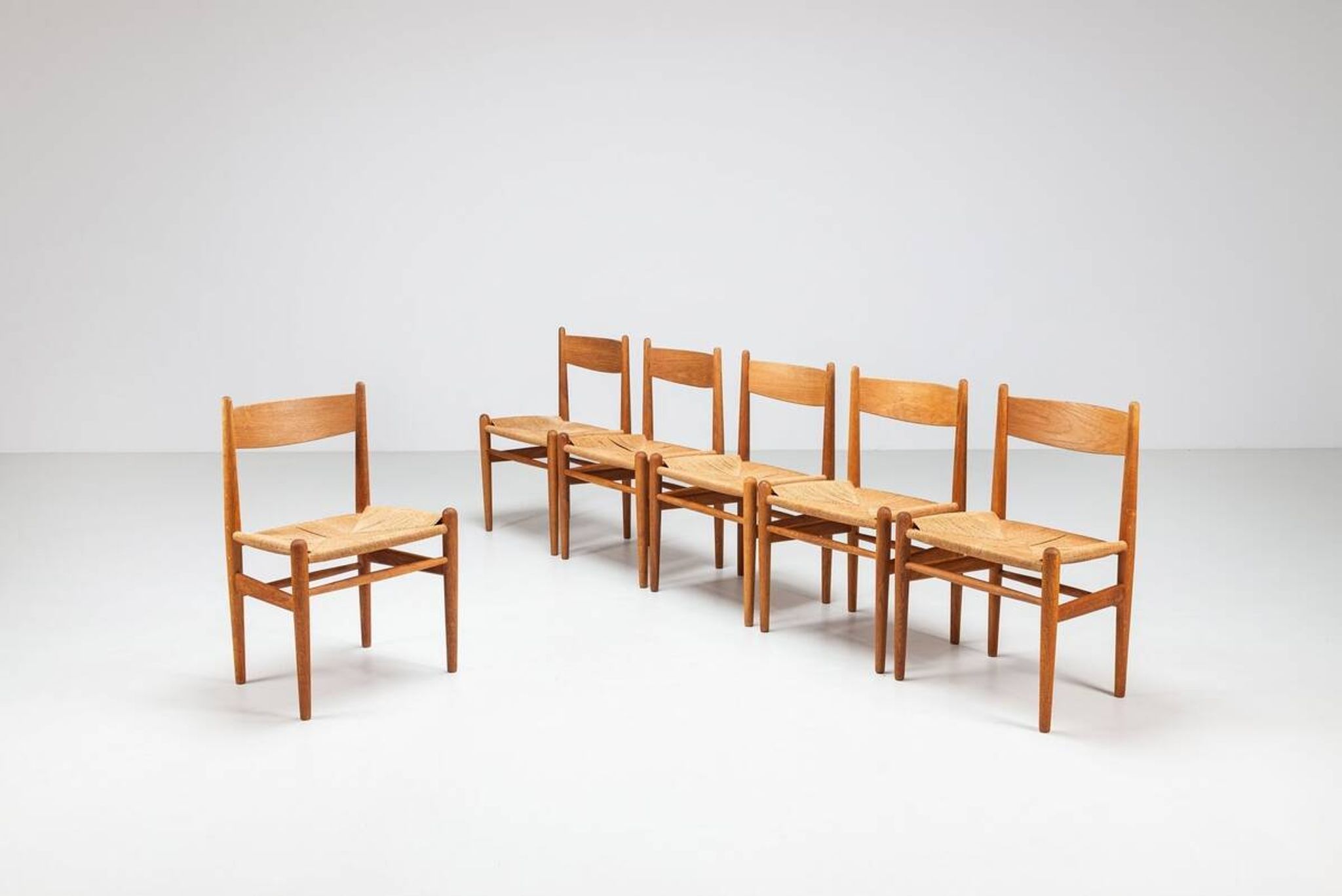 Hans Wegner model CH36 dining chairs in oak Carl Hansen & Son Denmark 1970