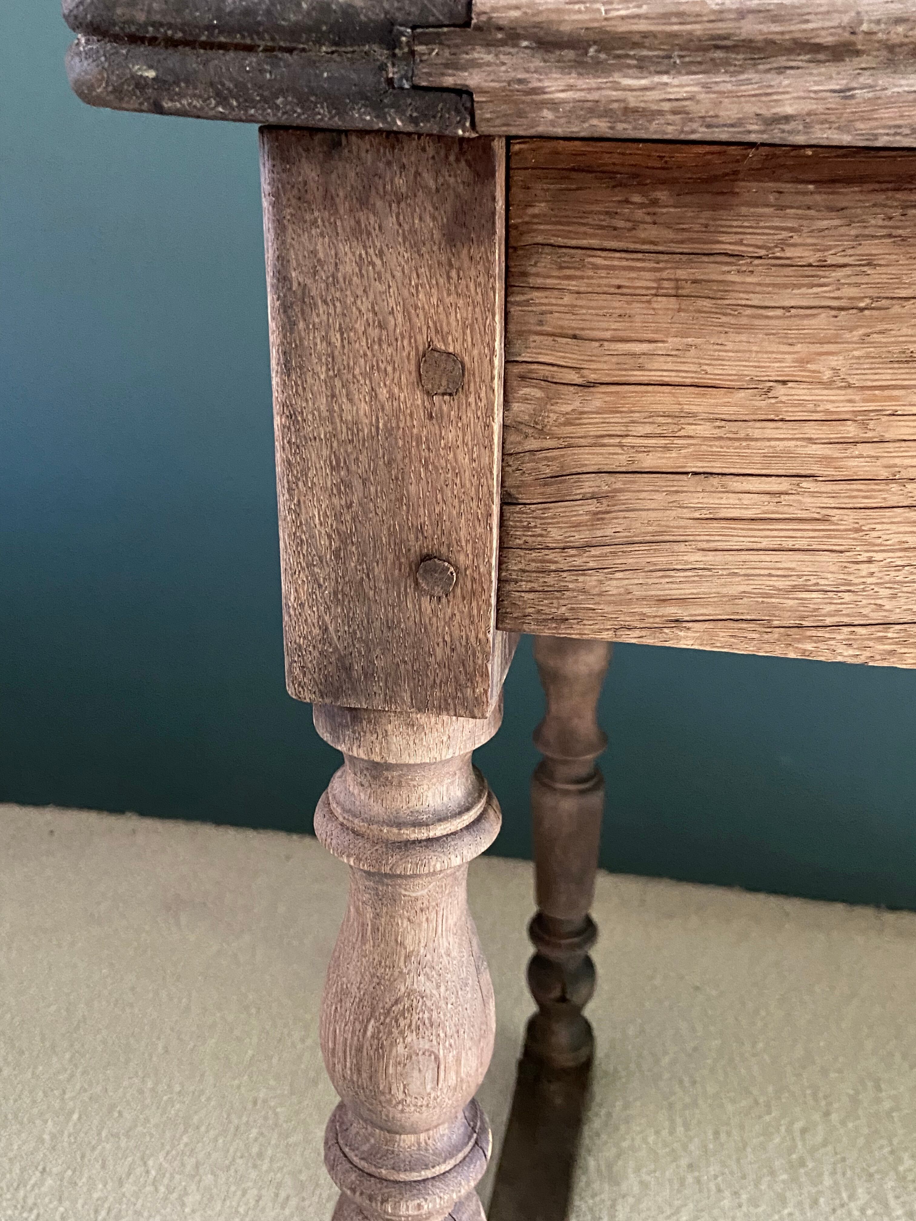 Oak console, 19th century draper table