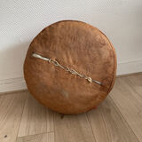 Vintage moroccan leather pouf