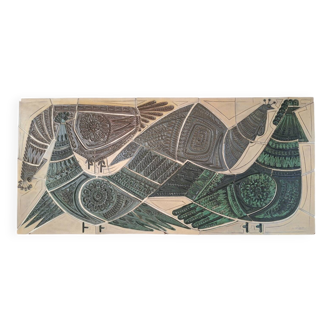 Grand tableau en céramique André Eyberg