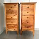 Pair of 5-drawer chests of drawers in pine. 80 years