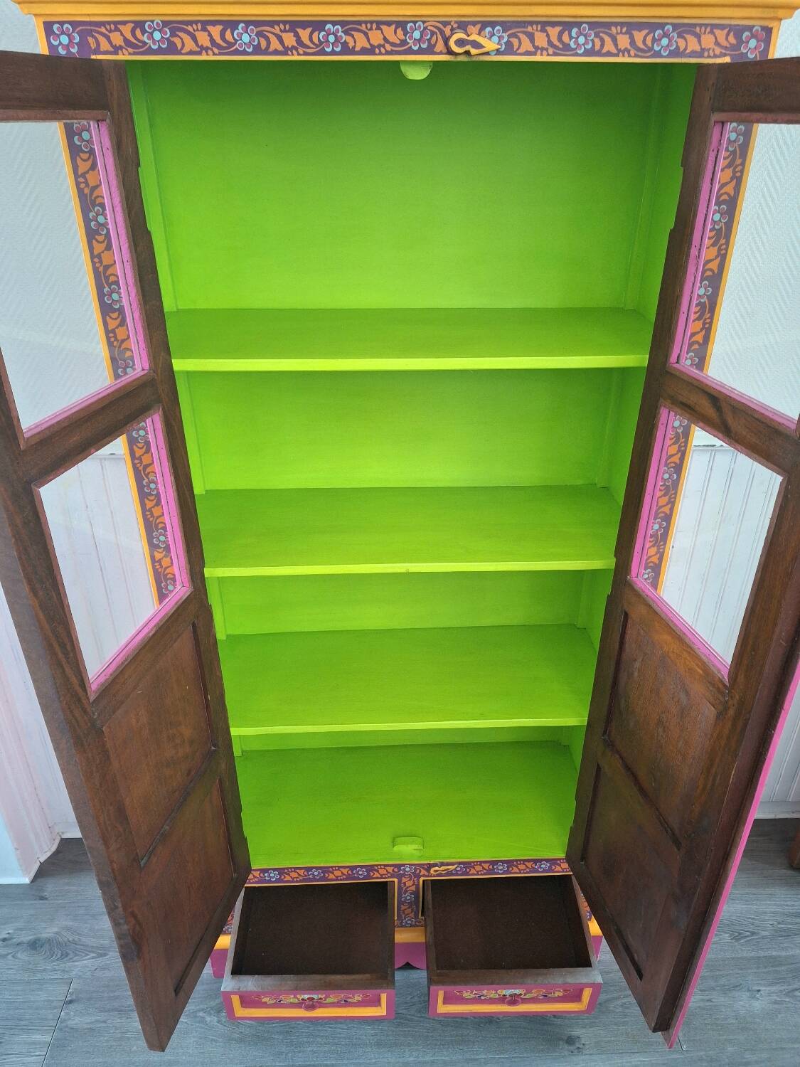 Maisons du Monde glass trailer cabinet, furniture