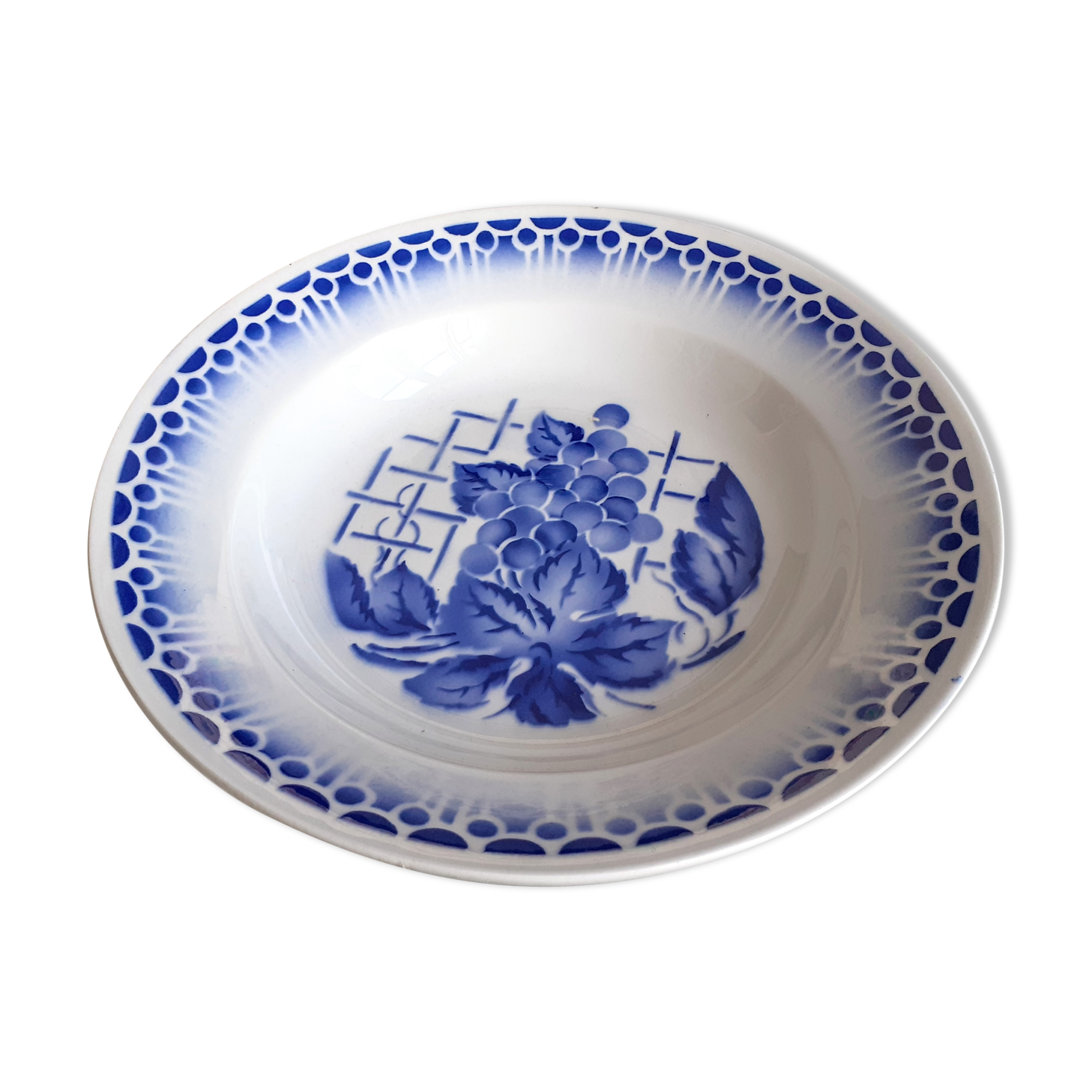 Blue hollow dish