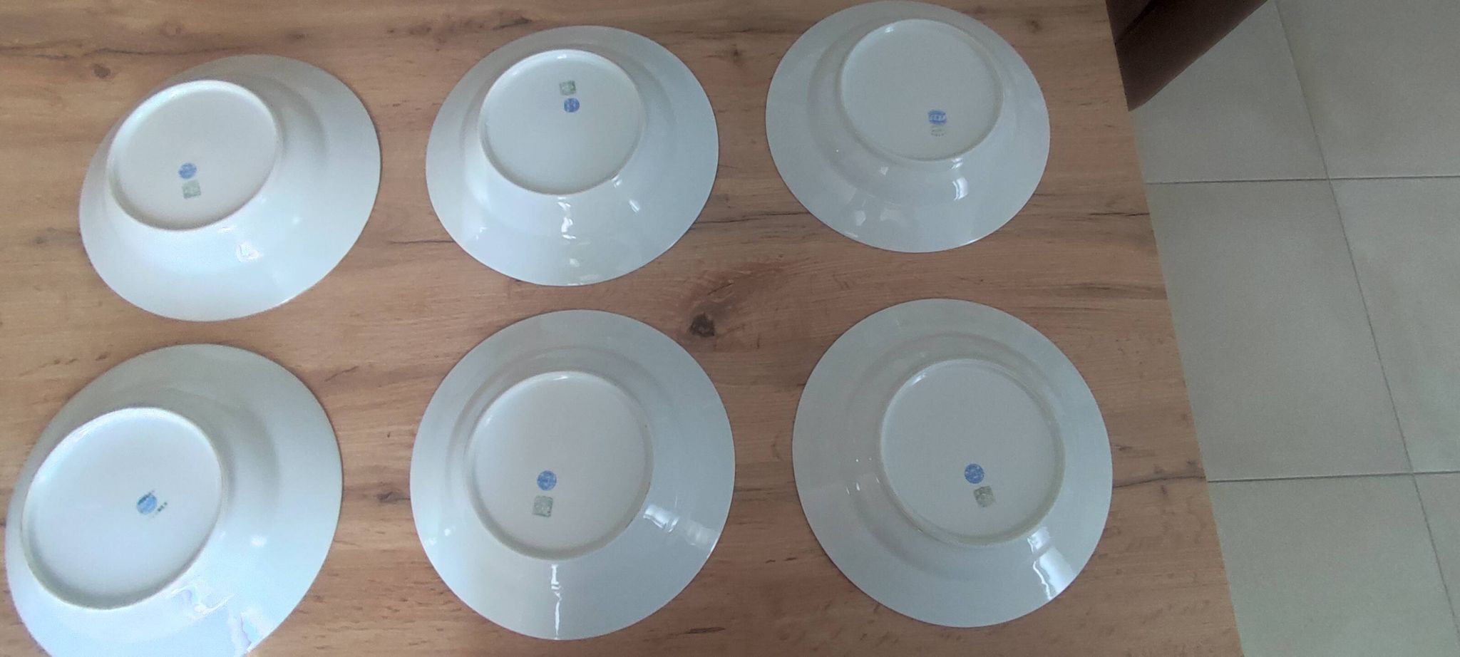 Set of 6 antique deep plates in Limoges porcelain by Jean Boyer.