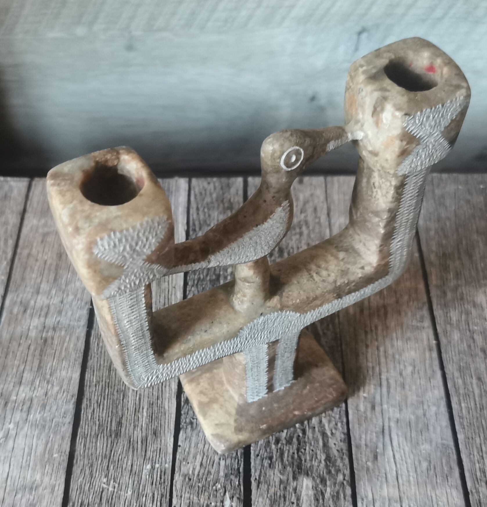 Ethnic stone candle holder