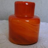 Glass paste vase signed MV